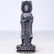 Buddha Stones Three-sided Kwan Yin Avalokitesvara Iron Powder Rust Cast Resin Statue Wealth Desk Decoration Decorations BS 18