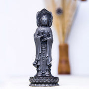 Buddha Stones Three-sided Kwan Yin Avalokitesvara Iron Powder Rust Cast Resin Statue Wealth Desk Decoration Decorations BS 22