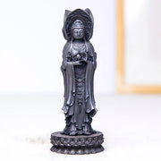 Buddha Stones Three-sided Kwan Yin Avalokitesvara Iron Powder Rust Cast Resin Statue Wealth Desk Decoration Decorations BS 21