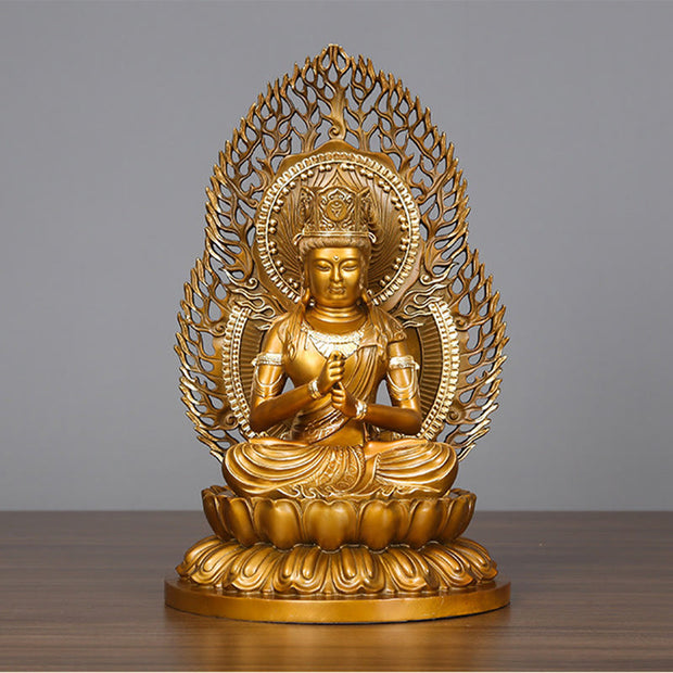 Buddha Stones Tathagata Buddha Figurine Serenity Copper Statue Home Offering Decoration Decorations BS 12