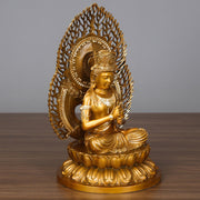 Buddha Stones Tathagata Buddha Figurine Serenity Copper Statue Home Offering Decoration Decorations BS 11