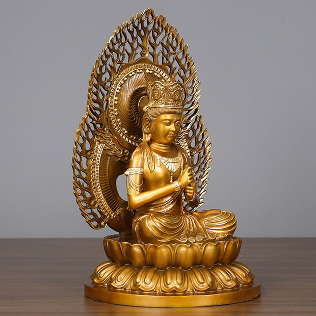 Buddha Stones Tathagata Buddha Figurine Serenity Copper Statue Home Offering Decoration