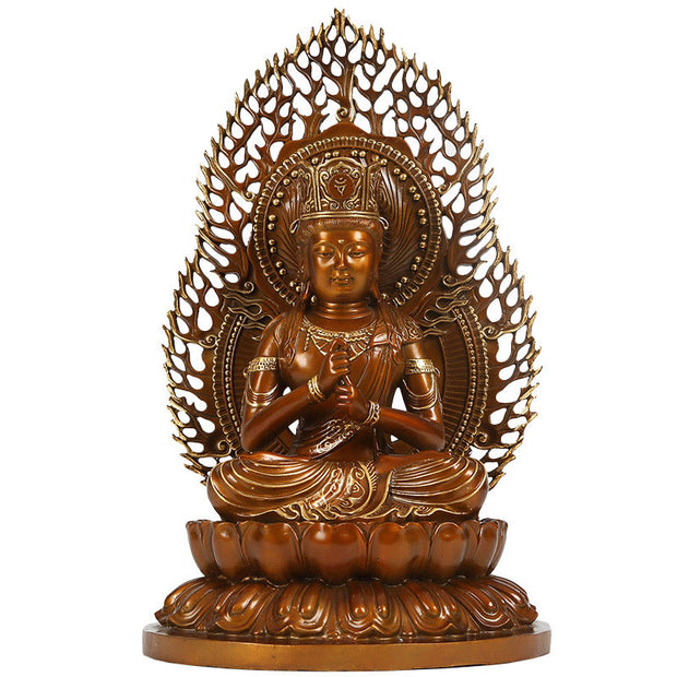 Buddha Stones Tathagata Buddha Figurine Serenity Copper Statue Home Offering Decoration