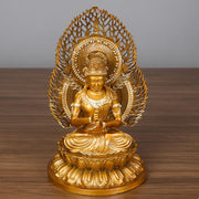 Buddha Stones Tathagata Buddha Figurine Serenity Copper Statue Home Offering Decoration