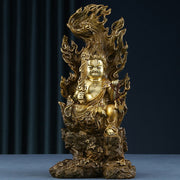 Buddha Stones Acalanatha Buddha Figurine Serenity Copper Statue Home Offering Decoration Decorations BS Acalanatha Buddha 15*12.5*33cm