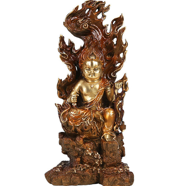 Buddha Stones Acalanatha Buddha Figurine Serenity Copper Statue Home Offering Decoration Decorations BS 15