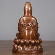 Buddha Stones Kwan Yin Avalokitesvara Lotus Wealth Copper Statue Home Desk Decoration