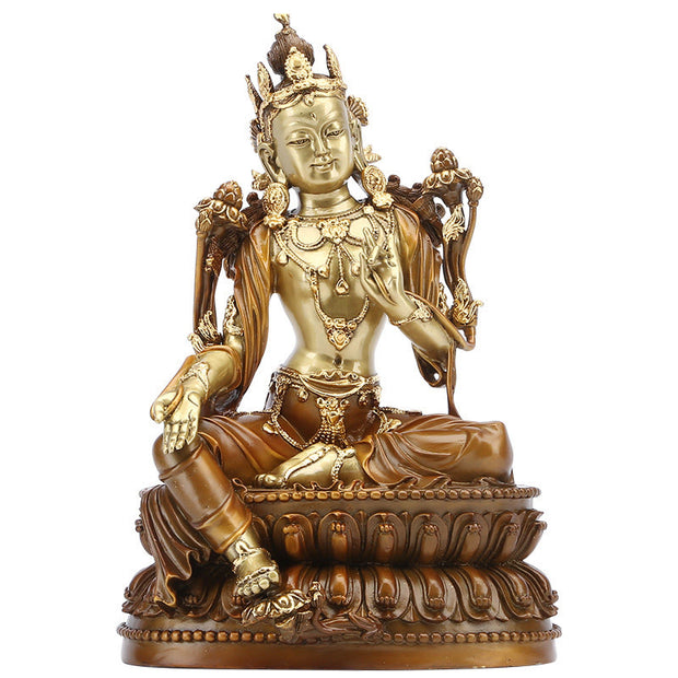 Buddha Stones Bodhisattva Green Tara Figurine Protection Brass Copper Statue Home Offering Decoration Decorations BS 12