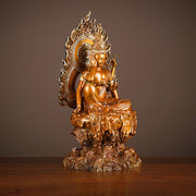 Buddha Stones Kwan Yin Avalokitesvara Success Brass Copper Statue Home Desk Altar Decoration