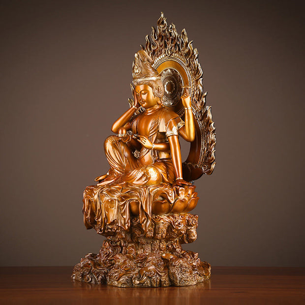 Buddha Stones Kwan Yin Avalokitesvara Success Brass Copper Statue Home Desk Altar Decoration Decorations BS 2