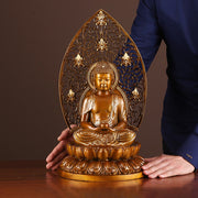 Buddha Stones Sakyamuni Amitabha Medicine Buddha Figurine Serenity Copper Statue Home Offering Decoration Decorations BS 16