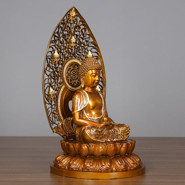 Buddha Stones Sakyamuni Amitabha Medicine Buddha Figurine Serenity Copper Statue Home Offering Decoration Decorations BS 5