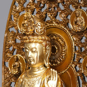 Buddha Stones Kwan Yin Avalokitesvara Aura Harmony Brass Copper Statue Home Desk Decoration Decorations BS 6