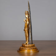 Buddha Stones Kwan Yin Avalokitesvara Aura Harmony Brass Copper Statue Home Desk Decoration Decorations BS 4