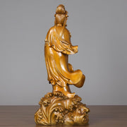 Buddha Stones Kwan Yin Avalokitesvara Holding A Vase Brass Harmony Copper Statue Home Decoration