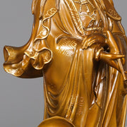 Buddha Stones Kwan Yin Avalokitesvara Holding A Vase Brass Harmony Copper Statue Home Decoration