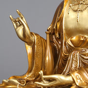 Buddha Stones Kwan Yin Avalokitesvara Lotus Sitting Harmony Brass Copper Statue Home Altar Decoration Decorations BS 7