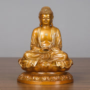 Buddha Stones Amitabha Sakyamuni Medicine Buddha Figurine Compassion Metal Copper Statue Home Decoration Decorations BS Sakyamuni 15*13*22cm