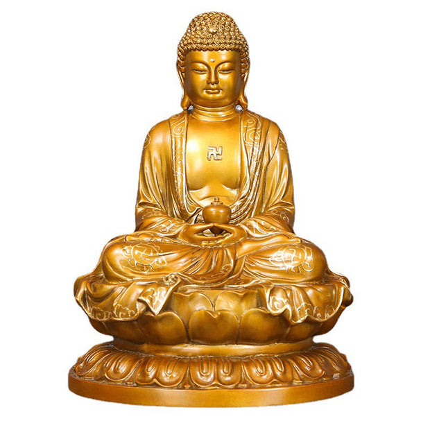 Buddha Stones Amitabha Sakyamuni Medicine Buddha Figurine Compassion Metal Copper Statue Home Decoration Decorations BS 13