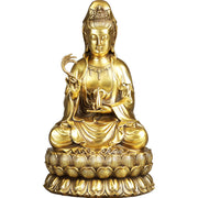 Buddha Stones Kwan Yin Avalokitesvara Holding A Willow Bottle Harmony Brass Copper Statue Home Decoration Decorations BS 20