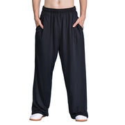 Buddha Stones Summer Unisex Elastic Waist Tai Chi Qigong Practice Pants With Pockets Unisex Pants BS Black 3XL-FIT FOR US/UK/AU/EU-2XL