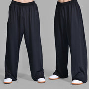 Buddha Stones Summer Unisex Elastic Waist Tai Chi Qigong Practice Pants With Pockets Unisex Pants BS 2