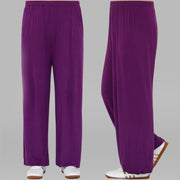 Buddha Stones Summer Elastic Waist Tai Chi Qigong Practice Modal Unisex Pants Unisex Pants BS Purple 3XL-FIT FOR US/UK/AU/EU-2XL