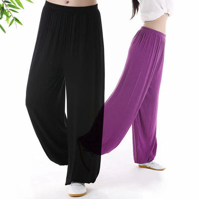 Buddha Stones Summer Elastic Waist Tai Chi Qigong Practice Modal Unisex Pants Unisex Pants BS main