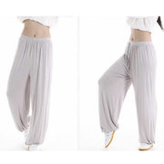 Buddha Stones Summer Elastic Waist Tai Chi Qigong Practice Modal Unisex Pants Unisex Pants BS 34