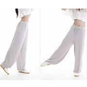 Buddha Stones Summer Elastic Waist Tai Chi Qigong Practice Modal Unisex Pants Unisex Pants BS 35