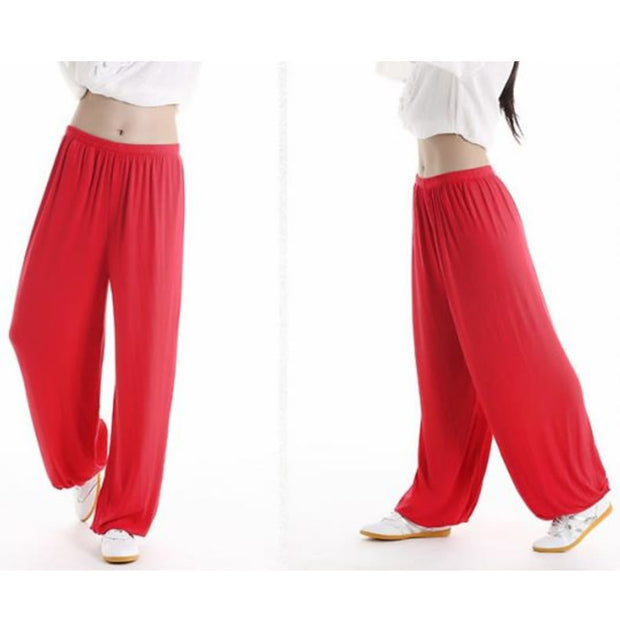 Buddha Stones Summer Elastic Waist Tai Chi Qigong Practice Modal Unisex Pants Unisex Pants BS 17