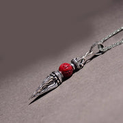 FREE Today: Purity And Wisdom Cinnabar Sanskrit Dorje Vajra Pattern Necklace Pendant