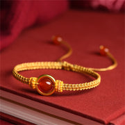 FREE Today: Improve Self-Confidence Red Agate Bead Peace Buckle Rope Bracelet