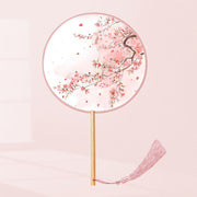 Buddha Stones Ginkgo Leaf Koi Fish Cherry Blossom Spring Flowers Handheld Wood Handle Fan Fan BS Flower Full Of Garden 21*15cm