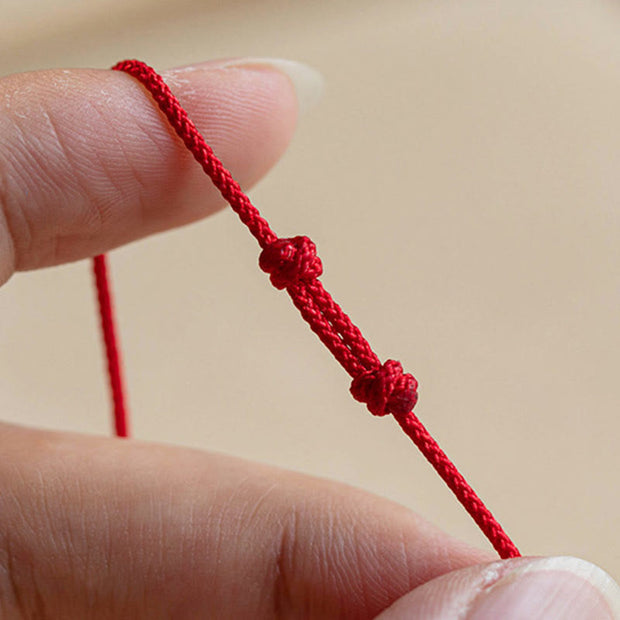 FREE Today: Blessing and Fortune Handmade 925 Sterling Silver Fu Character Red Agate Ultra-Thin Rope Bracelet