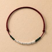 FREE Today: Protection Strength 925 Sterling Silver Bamboo Design Braided Ultra-Thin Rope Bracelet