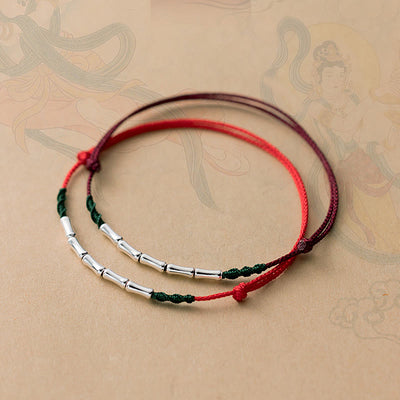 FREE Today: Protection Strength 925 Sterling Silver Bamboo Design Braided Ultra-Thin Rope Bracelet