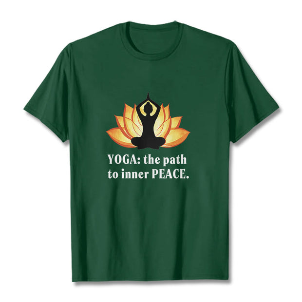 Buddha Stones Yoga The Path To Inner Peace Lotus Tee T-shirt