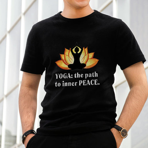 Buddha Stones Yoga The Path To Inner Peace Lotus Tee T-shirt