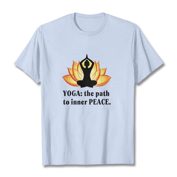 Buddha Stones Yoga The Path To Inner Peace Lotus Tee T-shirt