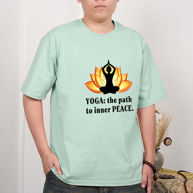 Buddha Stones Yoga The Path To Inner Peace Lotus Tee T-shirt