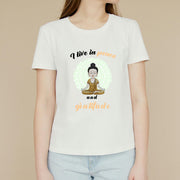 Buddha Stones I Live In Peace And Gratitude Illustration Buddha Tee T-shirt