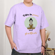 Buddha Stones I Live In Peace And Gratitude Illustration Buddha Tee T-shirt