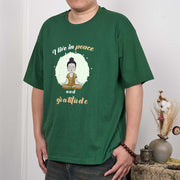 Buddha Stones I Live In Peace And Gratitude Illustration Buddha Tee T-shirt