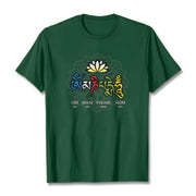 Buddha Stones Om Mani Padme Hum Lotus Tee T-shirt T-Shirts BS Forest Green 2XL