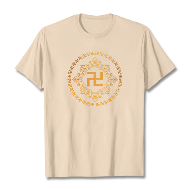 Buddha Stones Swastika Tee T-shirt T-Shirts BS Bisque 2XL