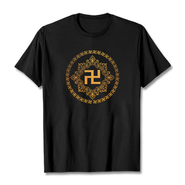 Buddha Stones Swastika Tee T-shirt T-Shirts BS Black 2XL