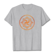 Buddha Stones Swastika Tee T-shirt T-Shirts BS Light Grey 2XL