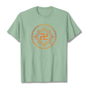 Buddha Stones Swastika Tee T-shirt T-Shirts BS Pale Green 2XL