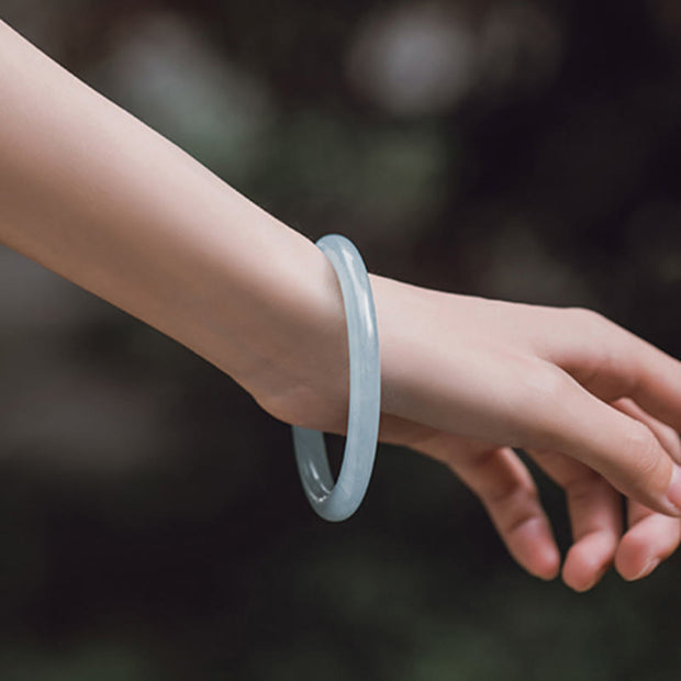 Buddha Stones Natural Aquamarine Serenity Bangle Bracelet (Extra 30% Off | USE CODE: FS30) - image 4